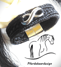 Armband aus Pferdehaar, breit Unendlichkeitszeichen