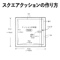 製図 レシピ スクエアクッション 作り方 横浜コットンハリウッド