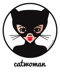 ICONS ICONES CATWOMAN ILLUSTRATION AFFICHE POSTER ART PRINT / CREATION ORIGINALE © Stephanie Gerlier / T FOR TIGER