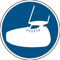 Gebotszeichen Schutzüberziehschuhe tragen
