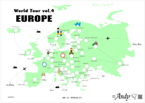 World Tour vol.4 EUROPE　地図型シールシート