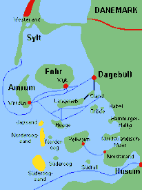 Karte Nordfriesland und Inseln