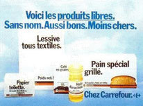 Affiche publicitaire vantant les "produits libres"