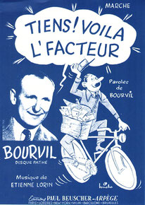 Affiche "Tiens voilà l'facteur" par Bourvil