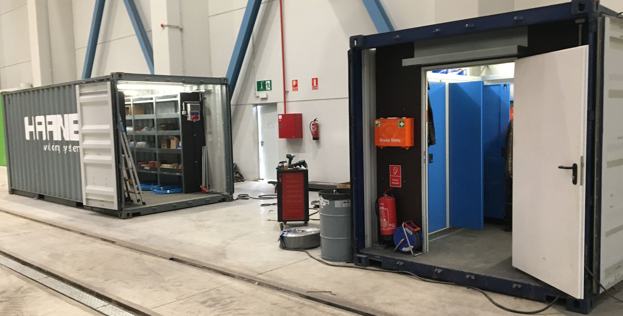 Unsere Service Container sind nach erfolgreichem Einsatz wieder im Haus