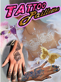 tatouages paillettes éphémères-tattoo temporaires pailletés-YaYa'Z Body Art-Vendée