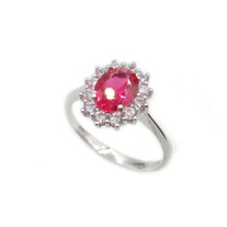 Anello Principessa in oro bianco con zaffiro gr. 2.7