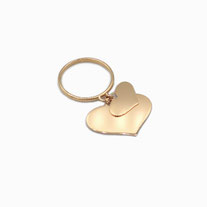 Anello con ciondoli cuore in oro giallo 