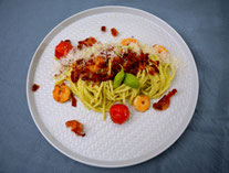 Spaghetti mit Avocado-Carbonara