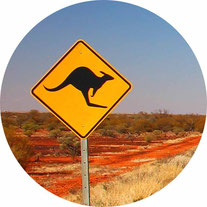 Verkehrsschild Känguru im Australischen Outback 2026