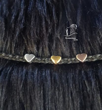 Armband aus Pferdehaar mit kleinem Herz in Rose