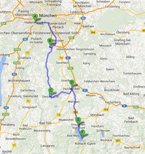 Die grobe Strecke .....sind ca. 75km einfach
