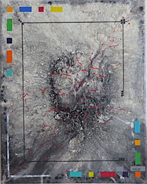 daluz composition abstraction lyrique et géométrique abstraite aux formes colorées 