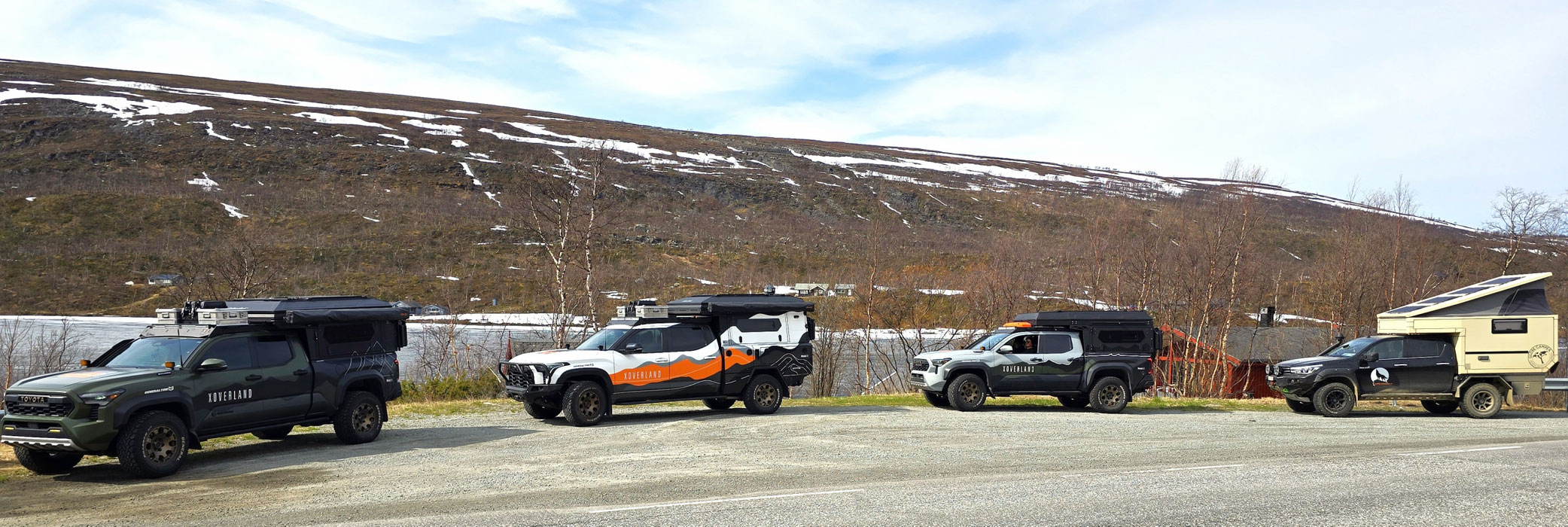 x-overland und Wolf78-overland Norwegen 2025 Tacoma Trailhunter Tundra Hilux Revo Clobecamper Alucab Canopy-Camper