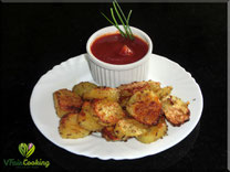 rosemary-caraway-potatoes with tomato sauce