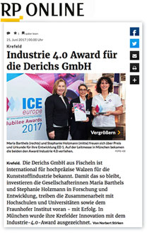 Industrie 4.0 Award für die Derichs GmbH