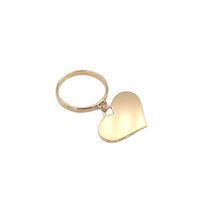 Anello con ciondolo cuore in oro giallo gr. 2.70