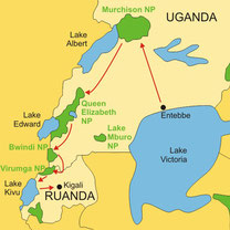 Lodgesafari in Uganda ab/bis Entebbe