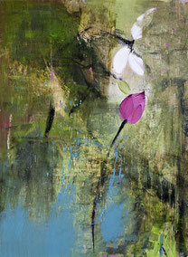 柳荫私语  WHISPER IN SHADE OF THE WILLOW 150X110CM 布面油画  OIL ON CANVAS  2011