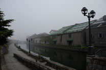 日本　北海道　小樽　Fog of canal