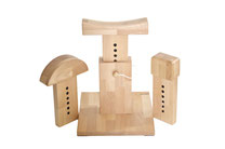 Yoga Stumpen, Stumpf, 3er Set rund, gewölbt, flach verstellbar von yogawood. Iyenga Yoga Stumpen dreiteilig. Für vielseitige Anwendung in verschiedenen Asanas (Viparita Dandasana, Setu Bandhdasana, Sirsasana, Brustöffnung, etc.). 
