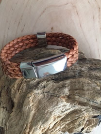 Lederarmband geflochten 3er