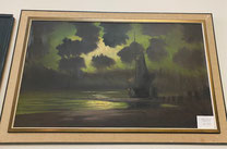 Sailboat with Green Sky Frame 29" x 45"  $55.00