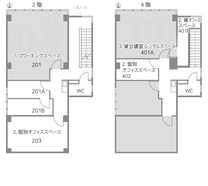 2.4階コワーキングスペース･個別オフィス（コワーキングスペース大津）