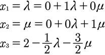 Rechenschritt zur Berechnung der Parameterform