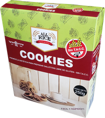 PREMEZCLA PARA COOKIES. Presentación: 250 Grs. Apto celíaco. Kosher: Oppenheimer. Origen Argentina.