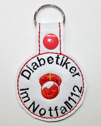 Diabetiker Schlüsselanhänger Notfallset Dänisch Diabetisk
