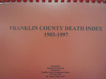 Cover of Franklin County Death Index 1903-1997