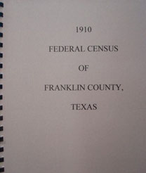 Cover of 1910 Federal Census of Franklin County, Texas