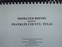 Cover of Franklin County Births Probated