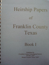 Cover of Heirship Papers of Franklin County, Texas -- Book I