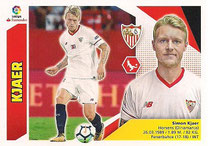 CROMO DE FÚTBOL - ESPAÑA - CAMPEONATO NACIONAL DE LIGA - 2.017/2.018 (EDICIONES ESTE - PANINI) KJAER - SEVILLA F.C. - ÚLTIMOS FICHAJES - Nº 45 (NUEVO) 0,25€.