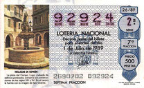 DECIMO LOTERÍA NACIONAL - Nº 92924 - 1 DE JULIO DE 1.989 (1,50€).