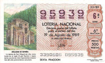 DECIMO LOTERÍA NACIONAL - Nº 95939 - 19 DE AGOSTO DE 1.989 (1,50€).