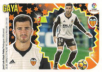 CROMO DE FÚTBOL - ESPAÑA - CAMPEONATO NACIONAL DE LIGA - 2.018/2.019 (EDICIONES ESTE - PANINI) GAYÁ - VALENCIA C.F. - Nº 7A (NUEVO) 0,25€.