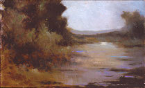 Veduta, 1992, olio su cartone telato, cm 25 x 16, proprietà privata