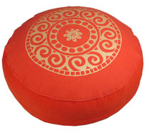 Meditationskissen rund Urmandala aubergine