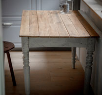 Tisch Küchentisch Vintage Antik Furniture Mülheim an der Ruhr Brocante Echtholz Grau Holz Alt Esstisch Möbel Ruhrgebiet Shabby Chic Landhaus Stil 