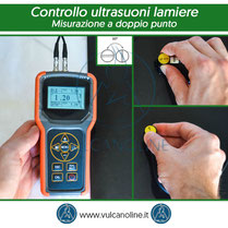Metodo di controllo ad ultrasuoni con misurazione a doppio punto con rotazione di 90°