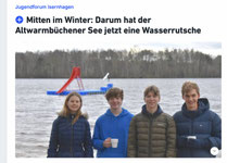 Die Einweihung der Rutsche, Artikel in der HAZ vom 10.12.2024