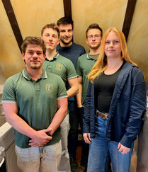 Unsere Jugend: v. l. Jonas Schimmel, Jona Koßmann, Lars Melzer, Peter Hoch, Annika Künster