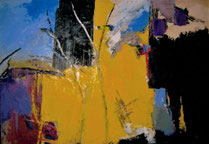 Tableau abstrait : composition jaune, en 1998
