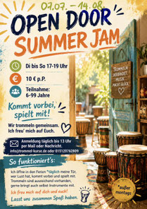Open Door Summer Jam 2026 • Trommelschule Yngo Gutman, Kregelstraße 6, Leipzig