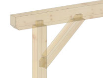 Pfosten mit Kopfband und Pfette