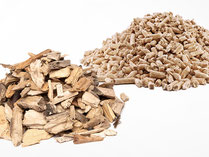 Hackschnitzel und Pellets, Haufen