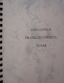 Cover of 1920 Federal Census of Franklin County, Texas